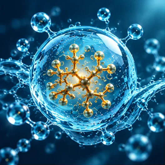 Illustration of the polysaccharide forming a protective shell around water molecules